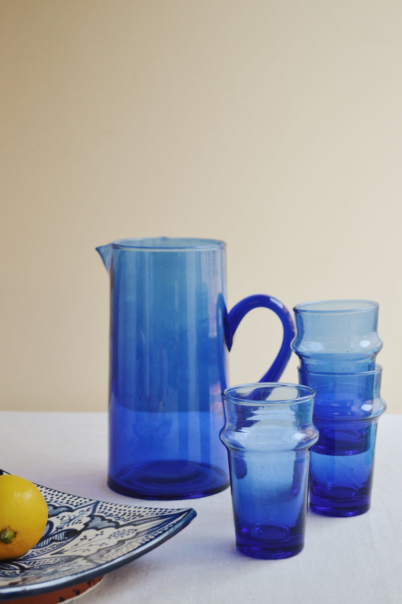 Blue Moroccan Recycled Glass Tumbler