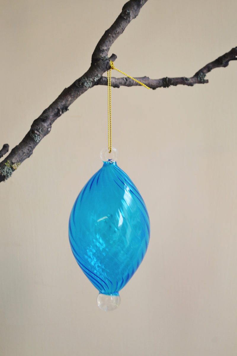 Twirl Glass Christmas Ornament - Three Colours Available