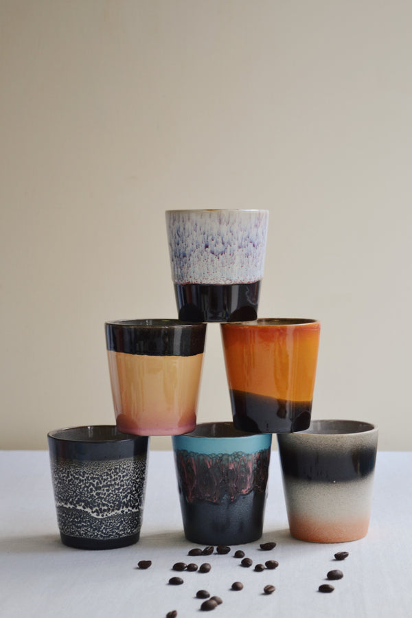 HKLIVING ® | Set of Six Coffee Mugs - Rock With You / Stellar