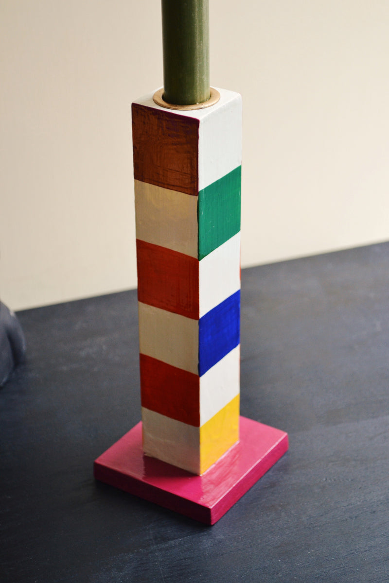 Groovy Checkered Candle Holder
