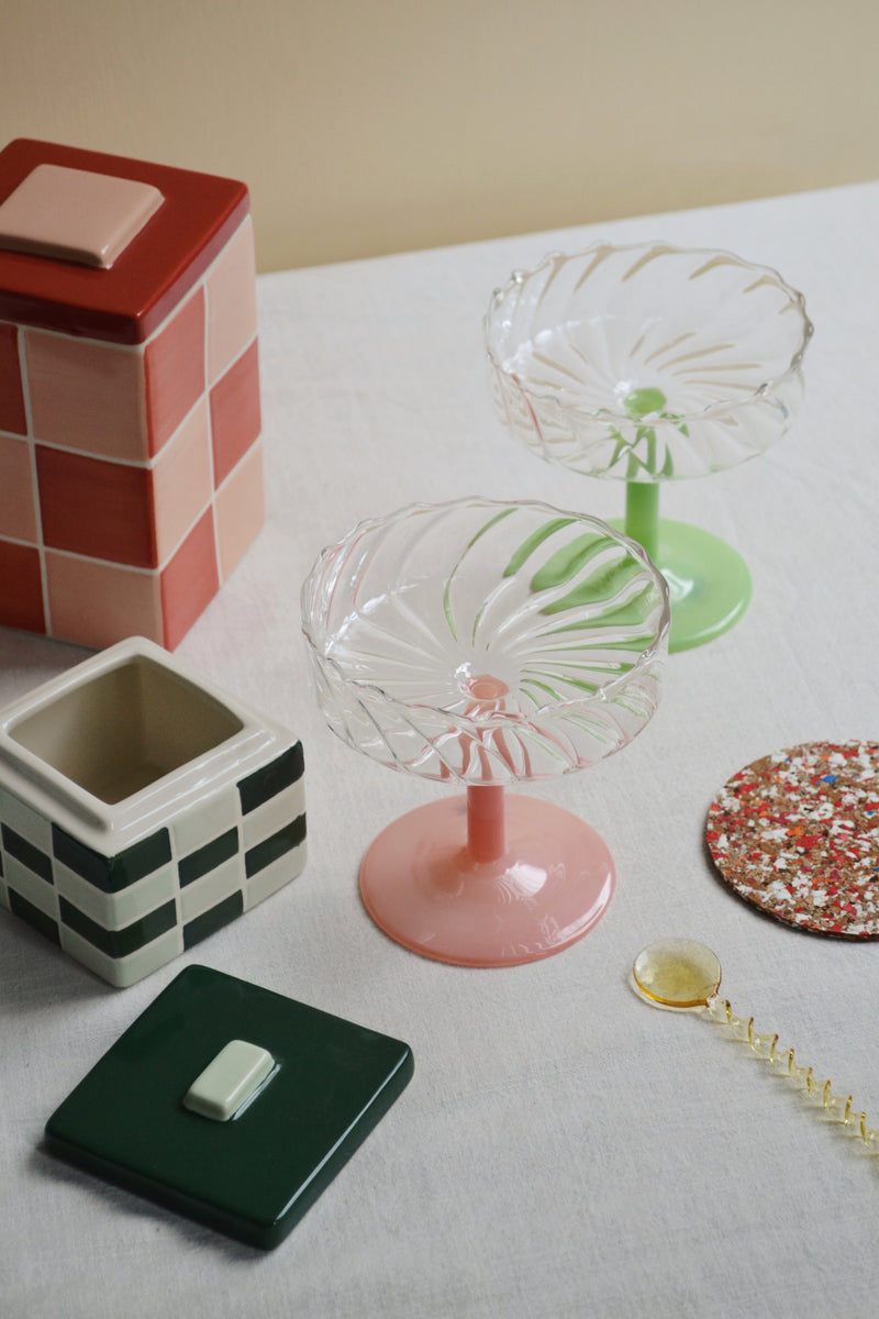 Set of Two Pink Twirl Coupes