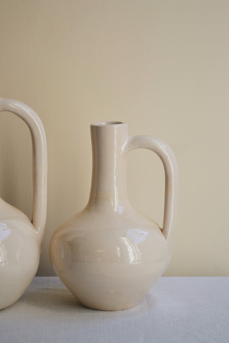 Cream Glazed Ceramic Vase - Two Sizes Available