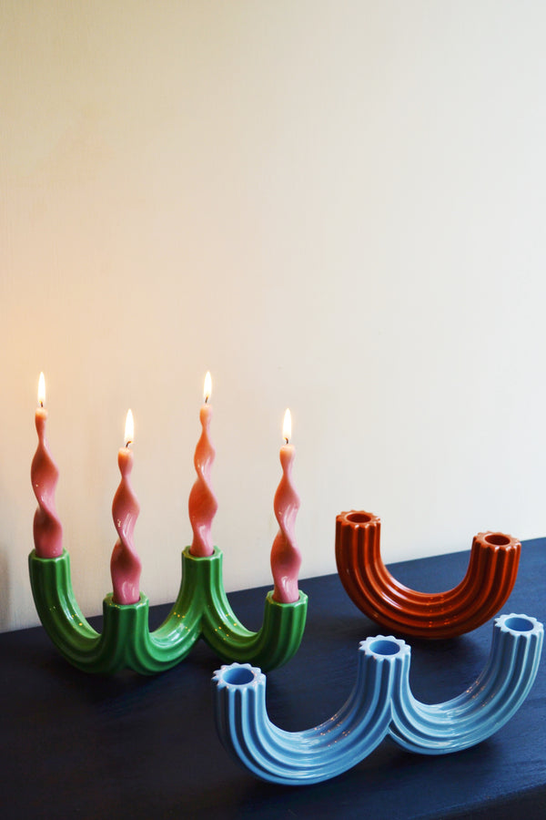 Pale Blue Churros Candle Holder