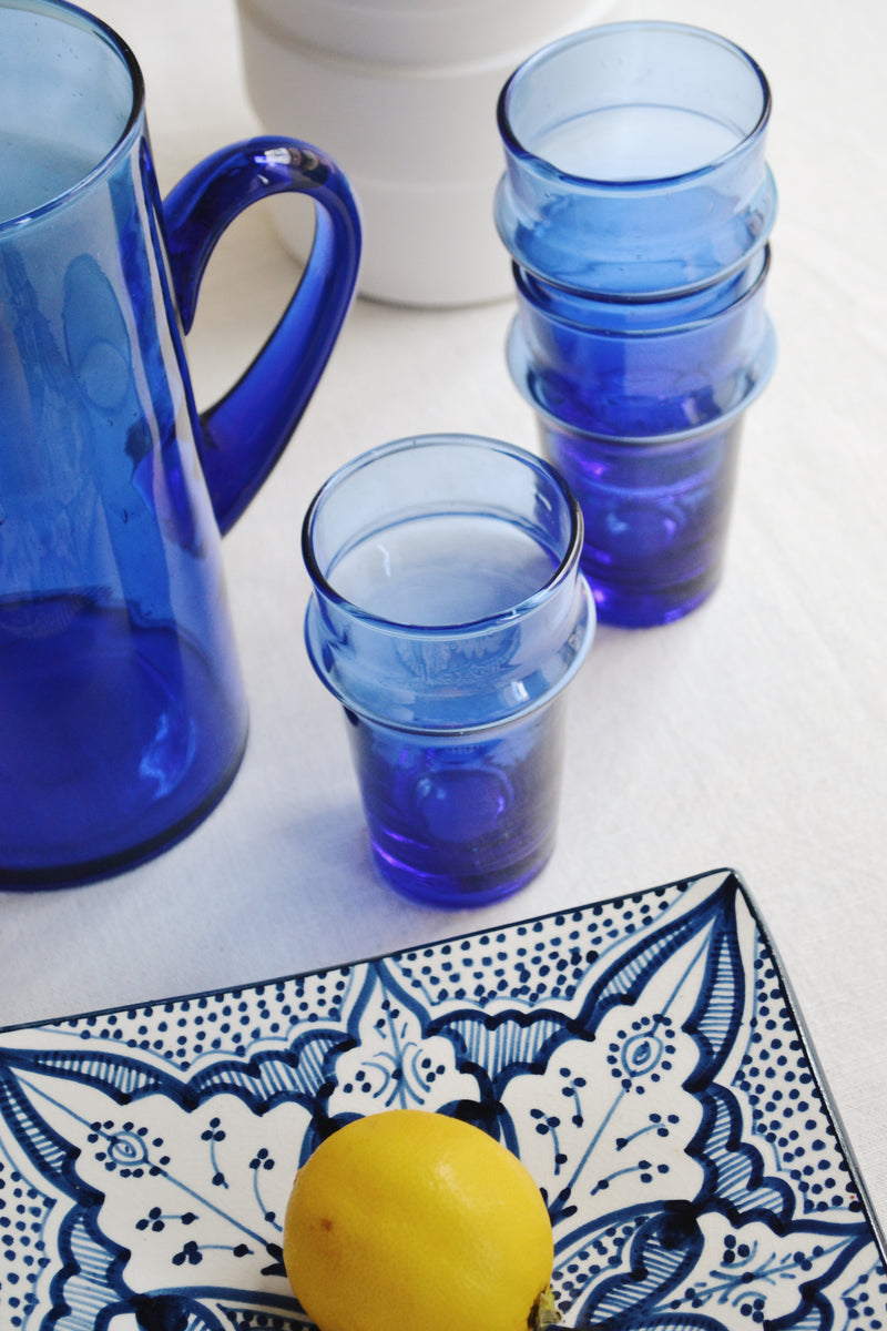 Blue Moroccan Recycled Glass Tumbler