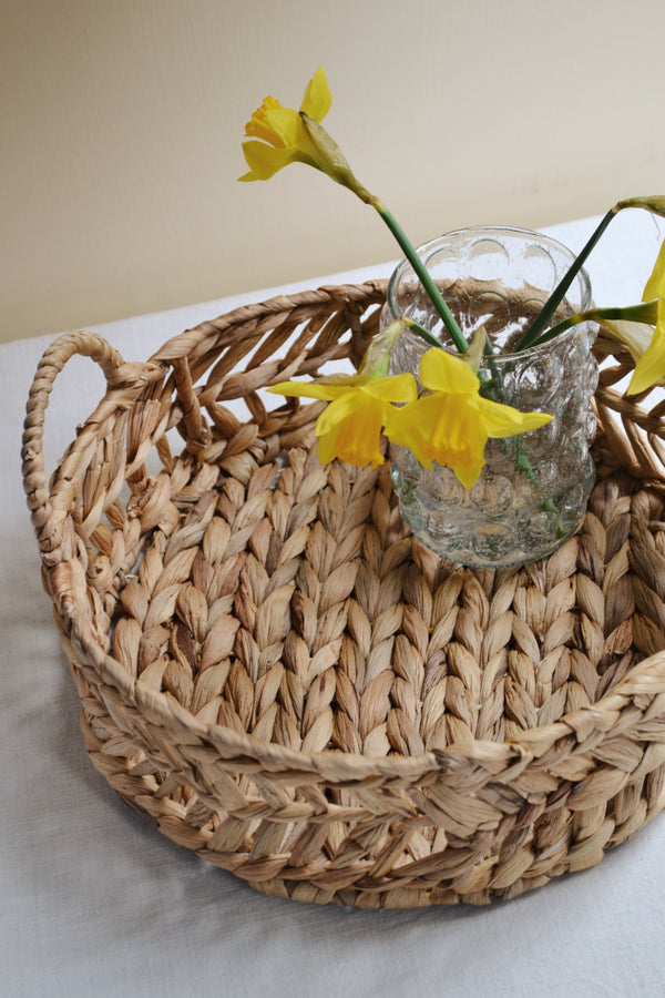 Water Hyacinth Tray With Handles - Two Sizes Available
