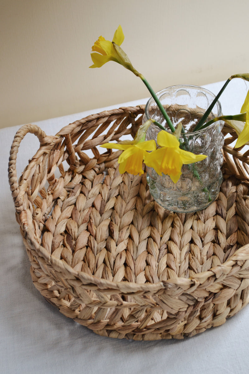 Water Hyacinth Tray With Handles - Two Sizes Available