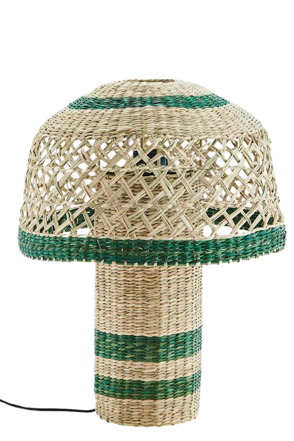 Natural and Green Seagrass Table Lamp