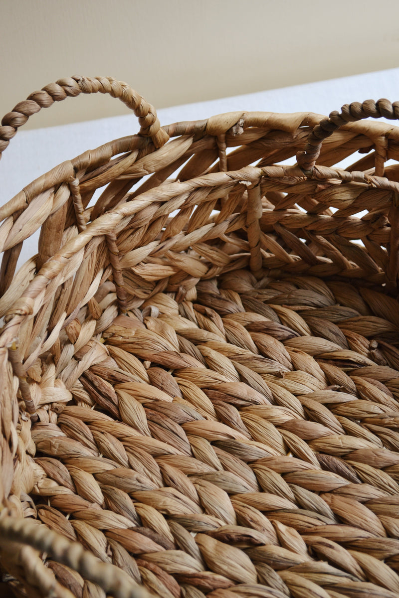 Water Hyacinth Tray With Handles - Two Sizes Available