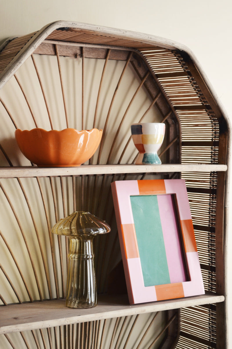 Pink and Orange Check Rectangular Photo Frame