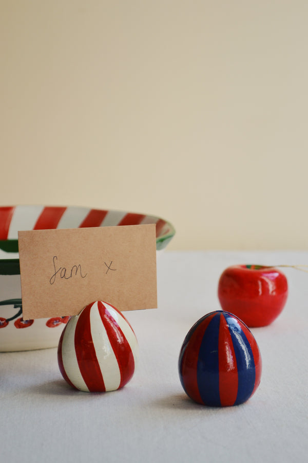 Striped Place Card Holder Tablescape