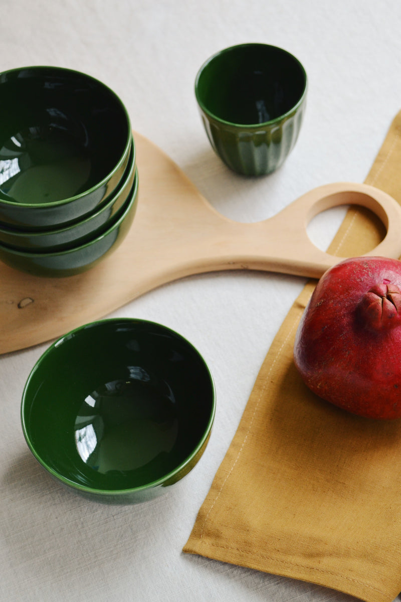 HKLIVING ® | SET OF FOUR EMERALD GREEN DESSERT BOWLS