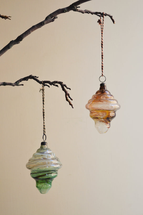 Recycled Glass Christmas Ornament - Two Colours Available