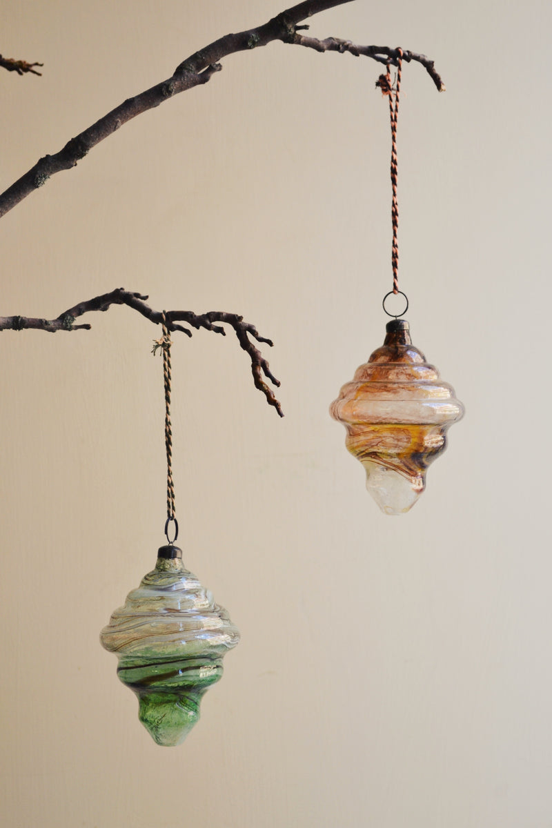 Recycled Glass Christmas Ornament - Two Colours Available