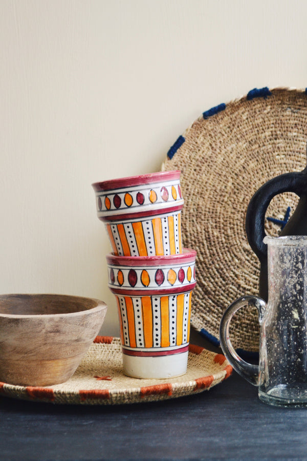 Red and Orange Moroccan Stoneware Mug