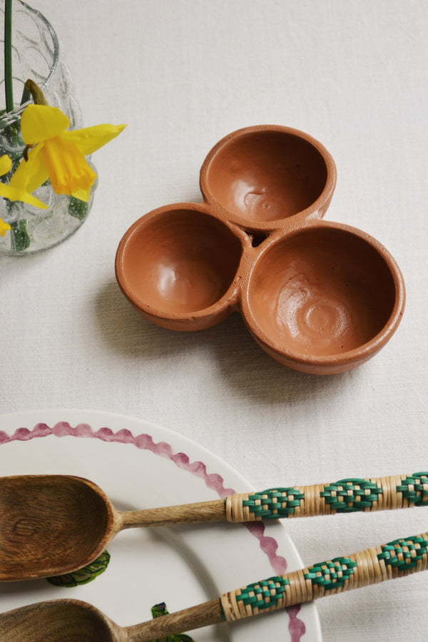 Multi Bowl Terracotta Tray