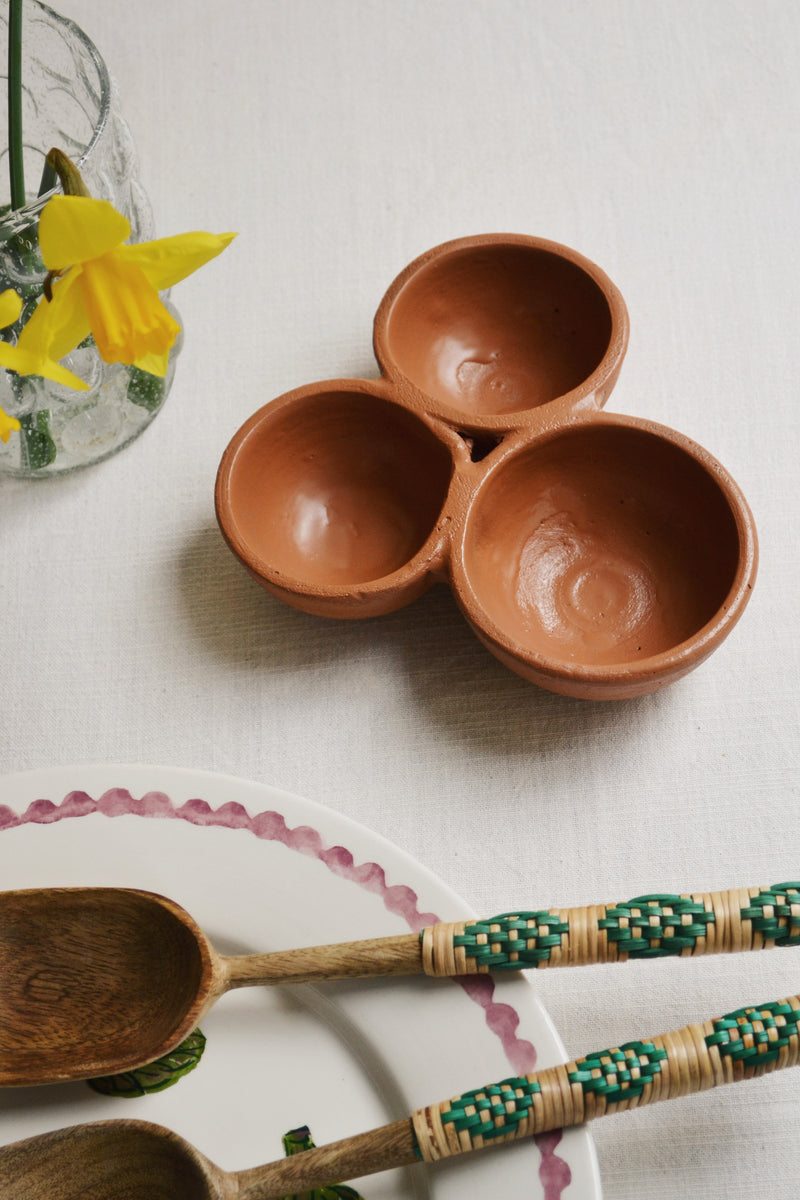 Multi Bowl Terracotta Tray