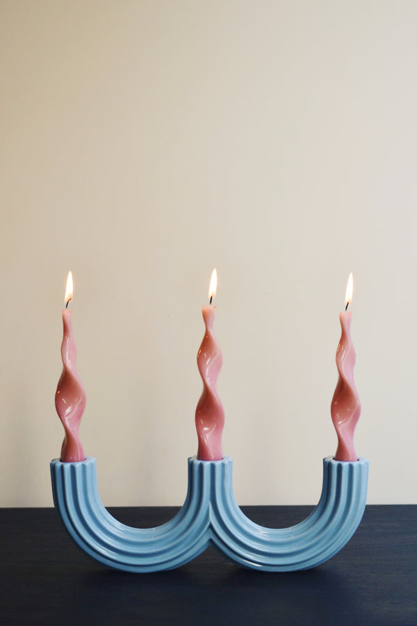 Pale Blue Churros Candle Holder