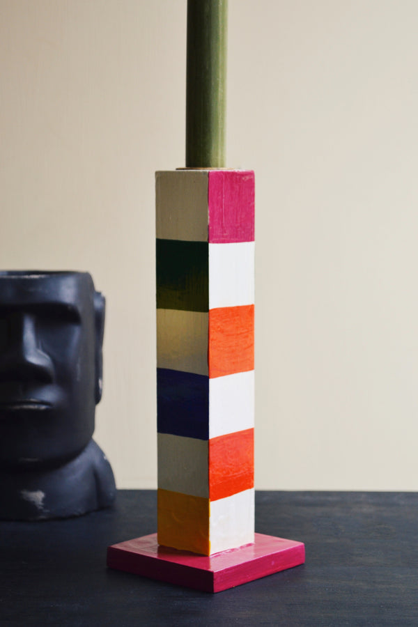 Groovy Checkered Candle Holder