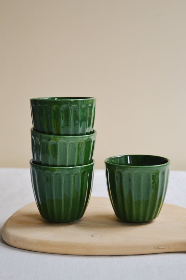 HKLIVING ® | SET OF FOUR EMERALD GREEN MUGS