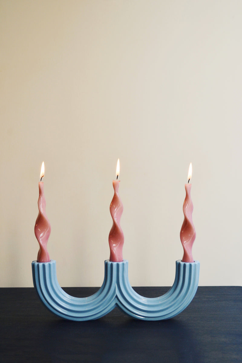 Pale Blue Churros Candle Holder