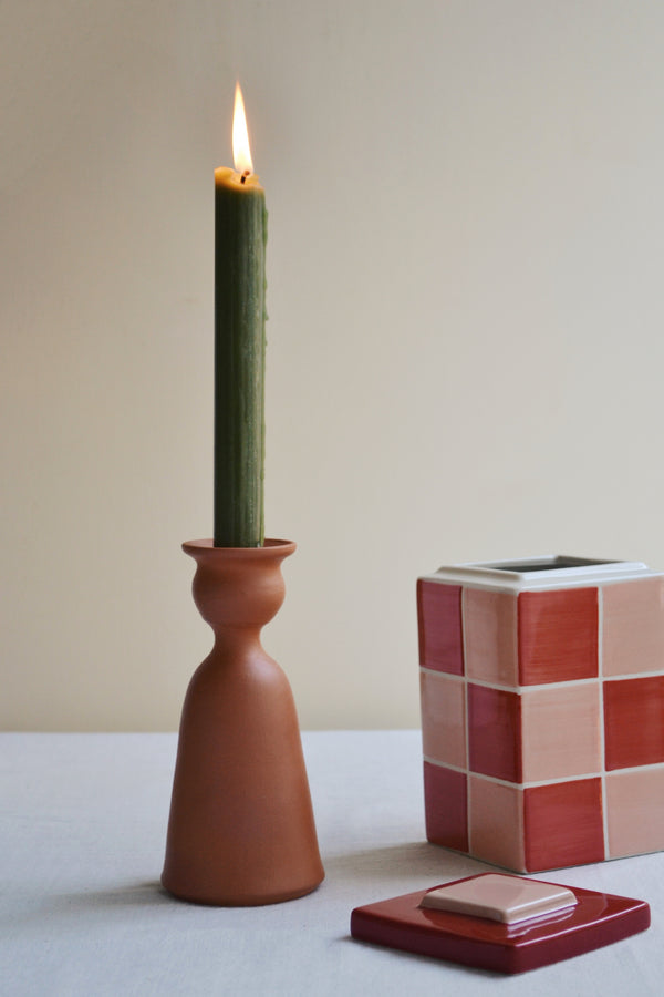 Terracotta Clay Candle Holder