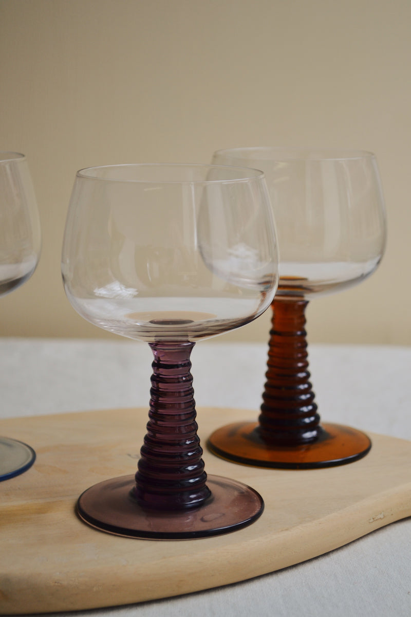 HKLIVING ® | Set of Four Mixed Swirl Low Wine Glasses