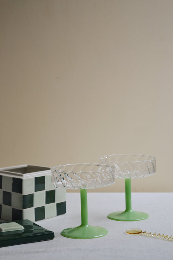 Set Of Two Mint Twirl Coupes
