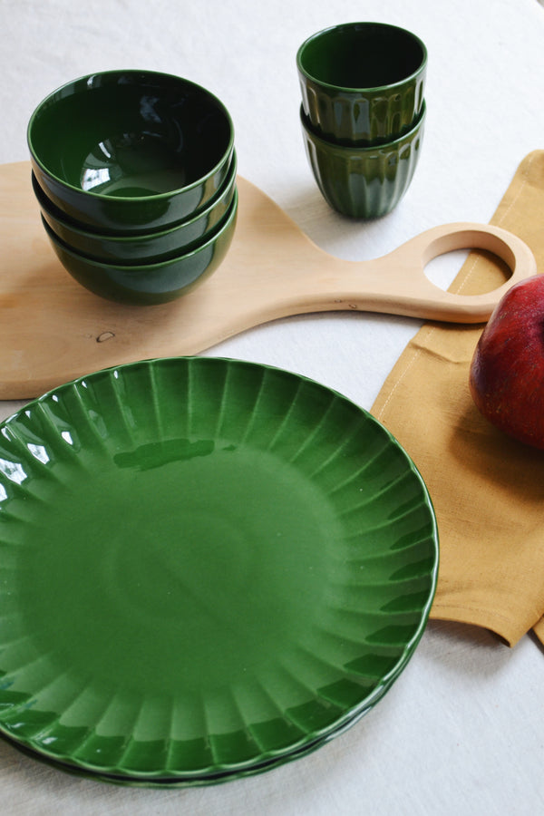 HKLIVING ® | SET OF TWO EMERALD GREEN DINNER PLATES
