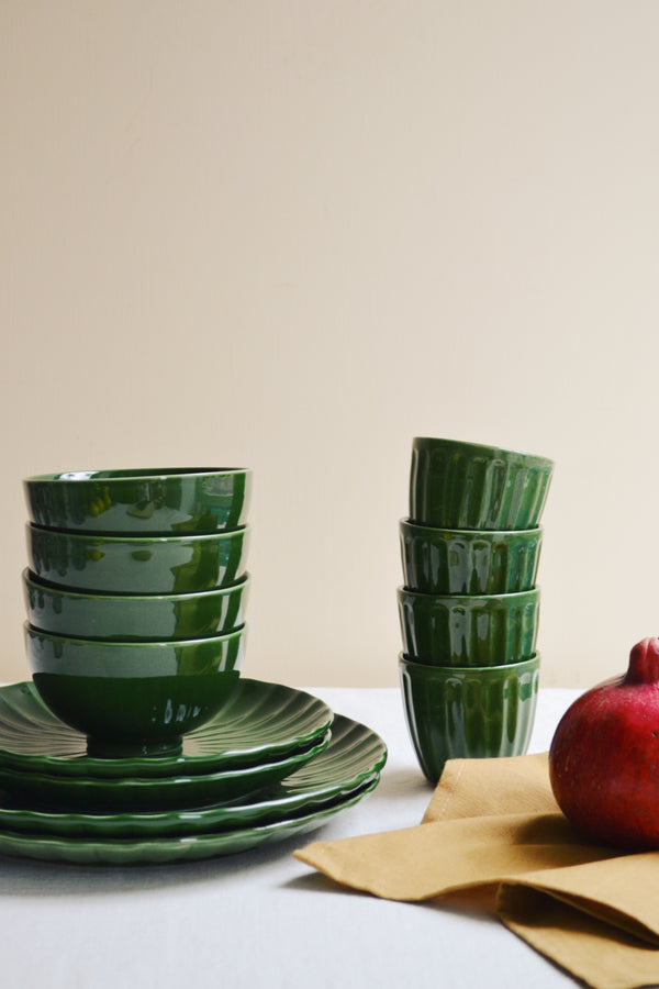 HKLIVING ® | SET OF FOUR EMERALD GREEN DESSERT BOWLS