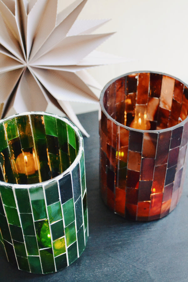 Mosaic Tea Light Holder - Two Colours