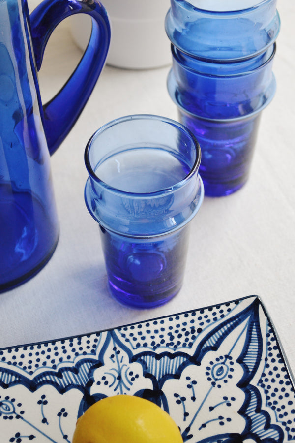 Blue Moroccan Recycled Glass Tumbler