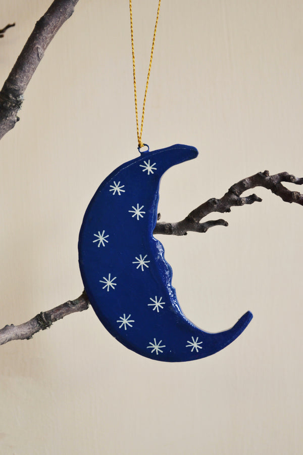 Hand-painted Starry Moon Christmas Ornament