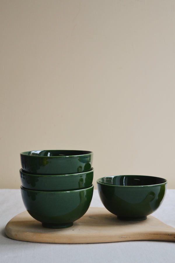 HKLIVING ® | SET OF FOUR EMERALD GREEN DESSERT BOWLS