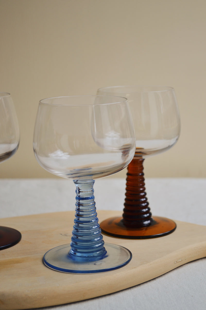 HKLIVING ® | Set of Four Mixed Swirl Low Wine Glasses