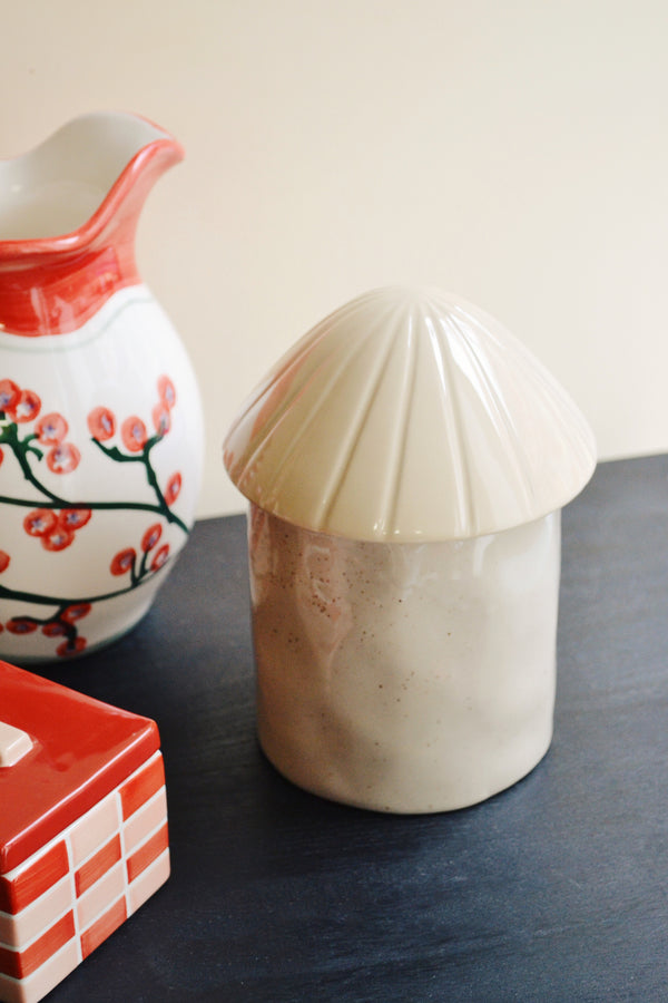 Beige Mushroom Jar