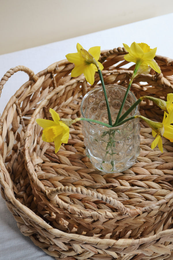 Water Hyacinth Tray With Handles - Two Sizes Available