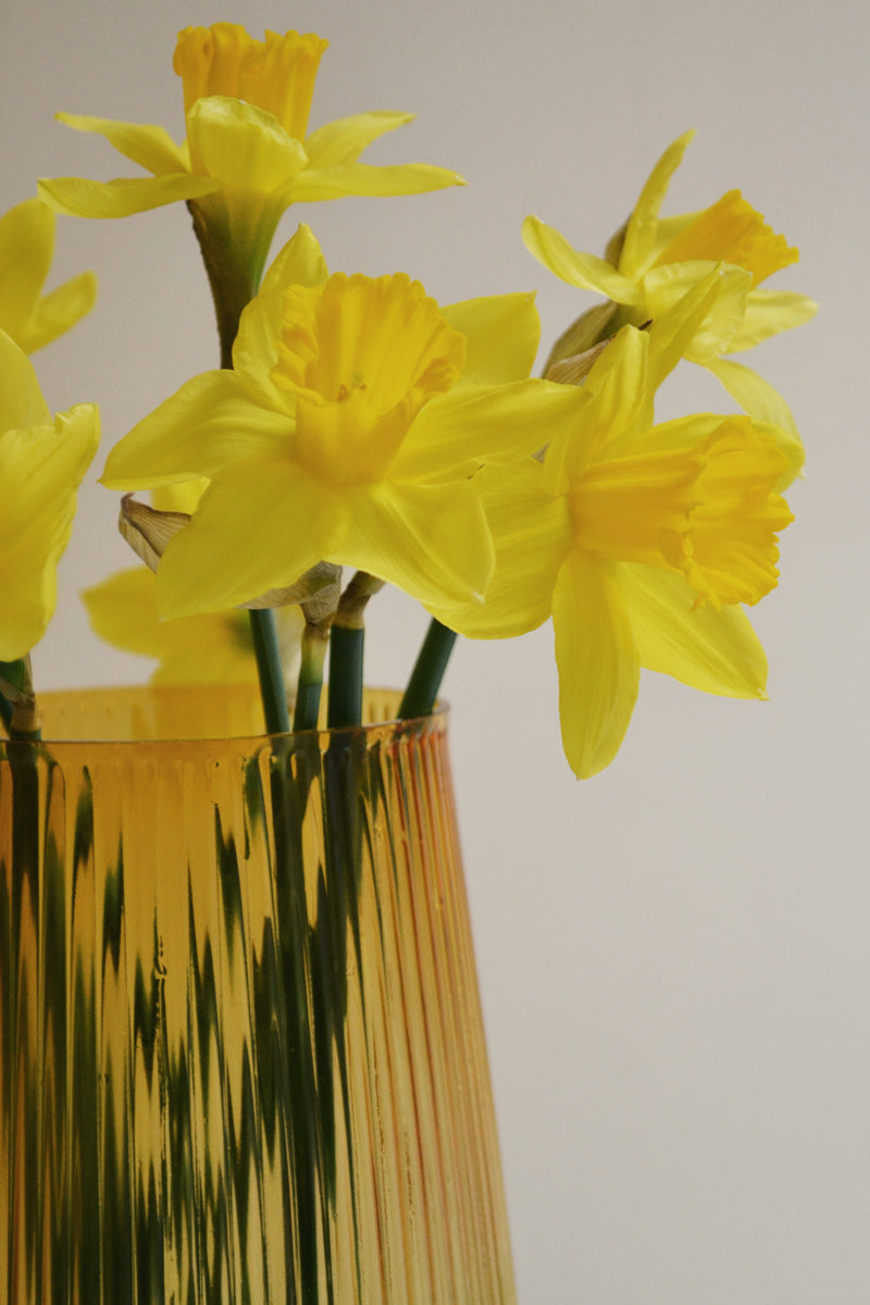 Ripple Amber Glass Vase