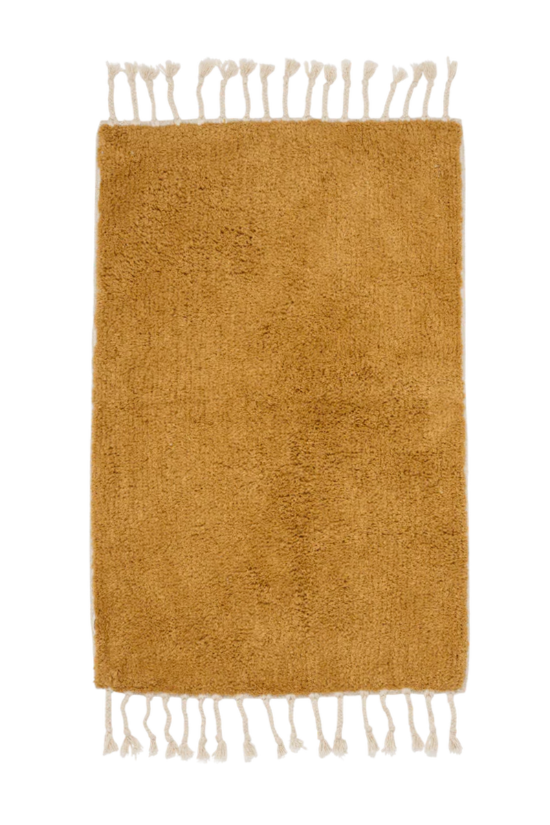 TUFTED COTTON BATH MAT / RUG - MUSTARD