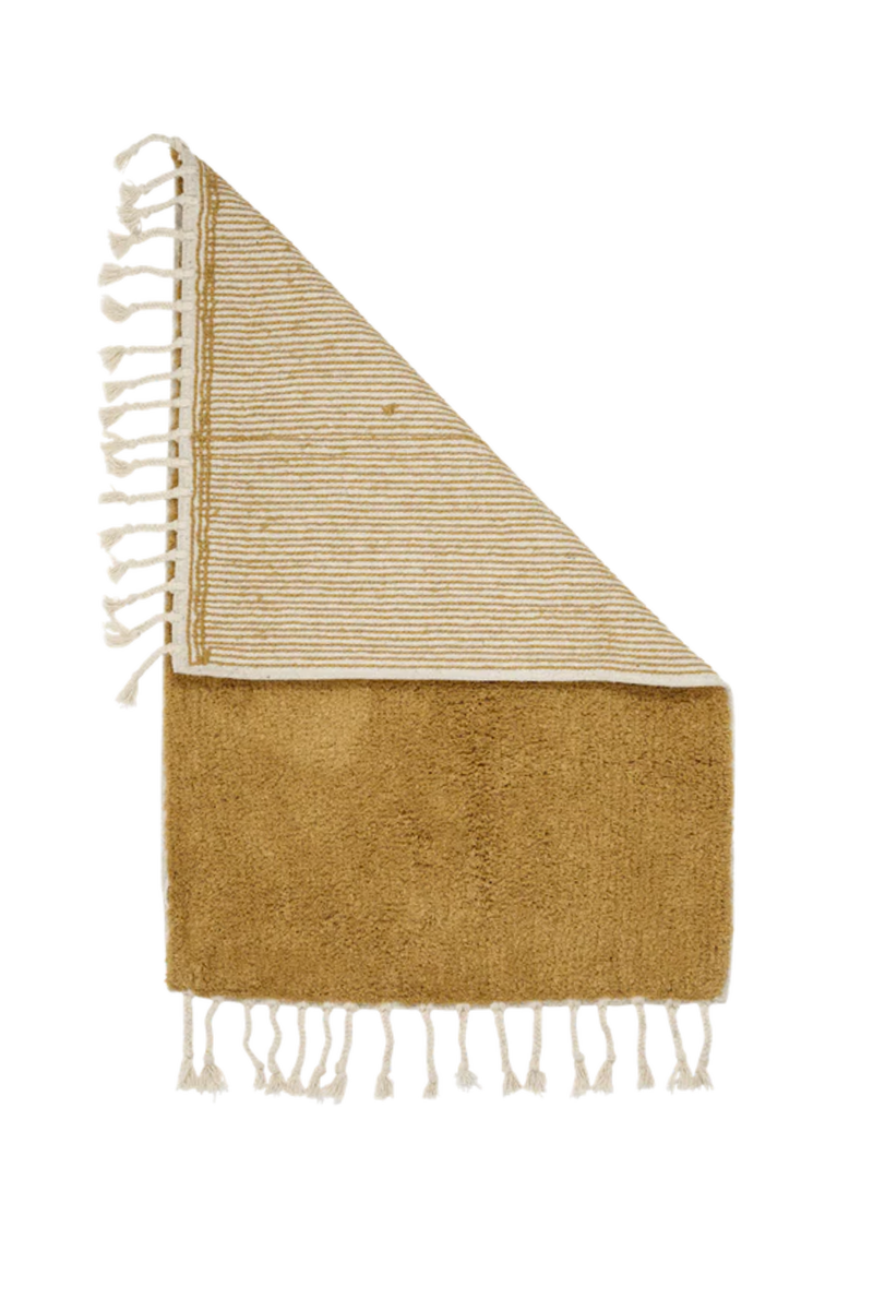 TUFTED COTTON BATH MAT / RUG - MUSTARD