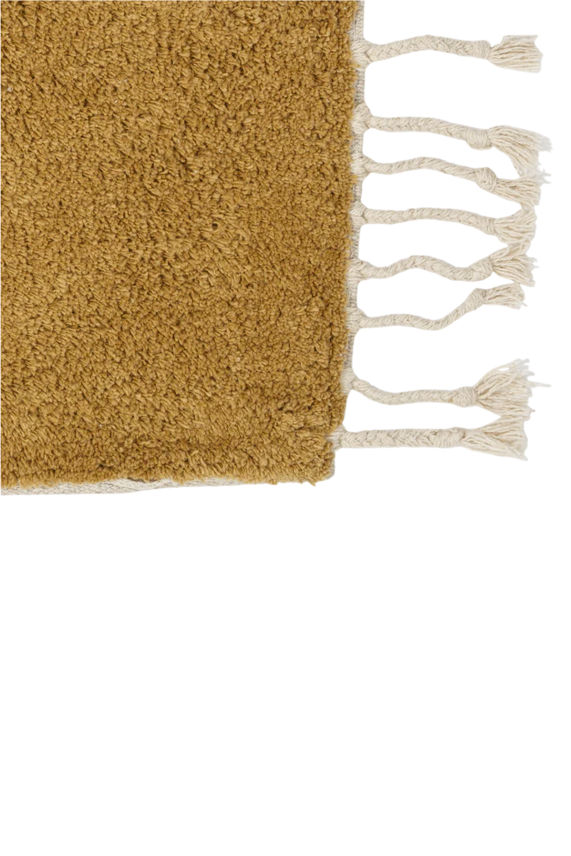 TUFTED COTTON BATH MAT / RUG - MUSTARD