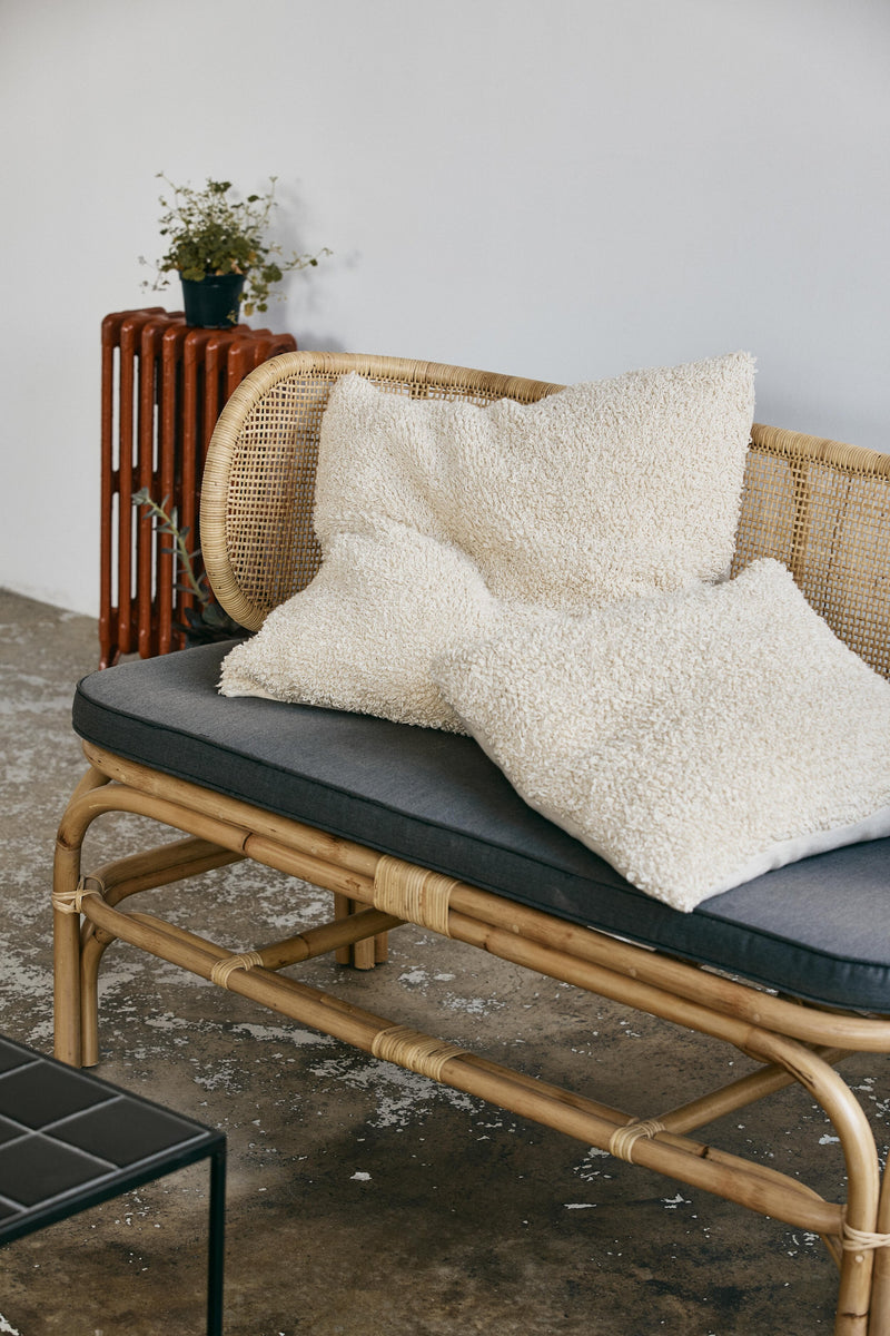 Off White Teddy Knitted Cushion - Two Sizes Available