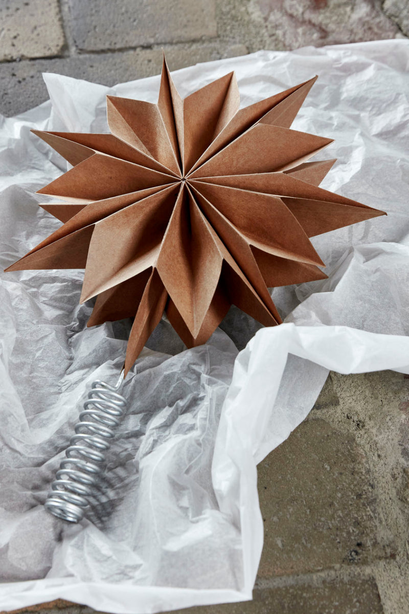 Capella Brown Paper Star Tree Topper