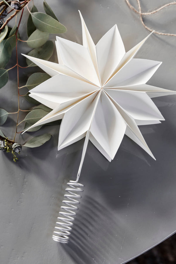 Capella White Paper Star Tree Topper