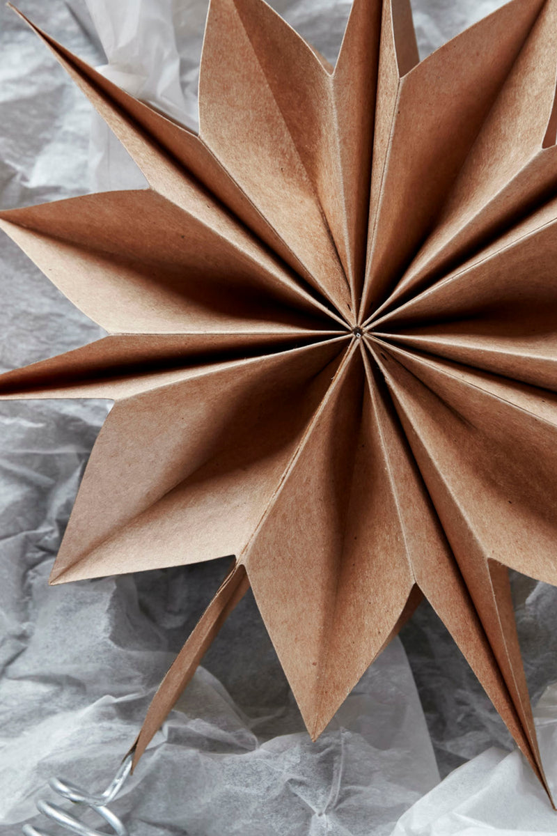 Capella Brown Paper Star Tree Topper